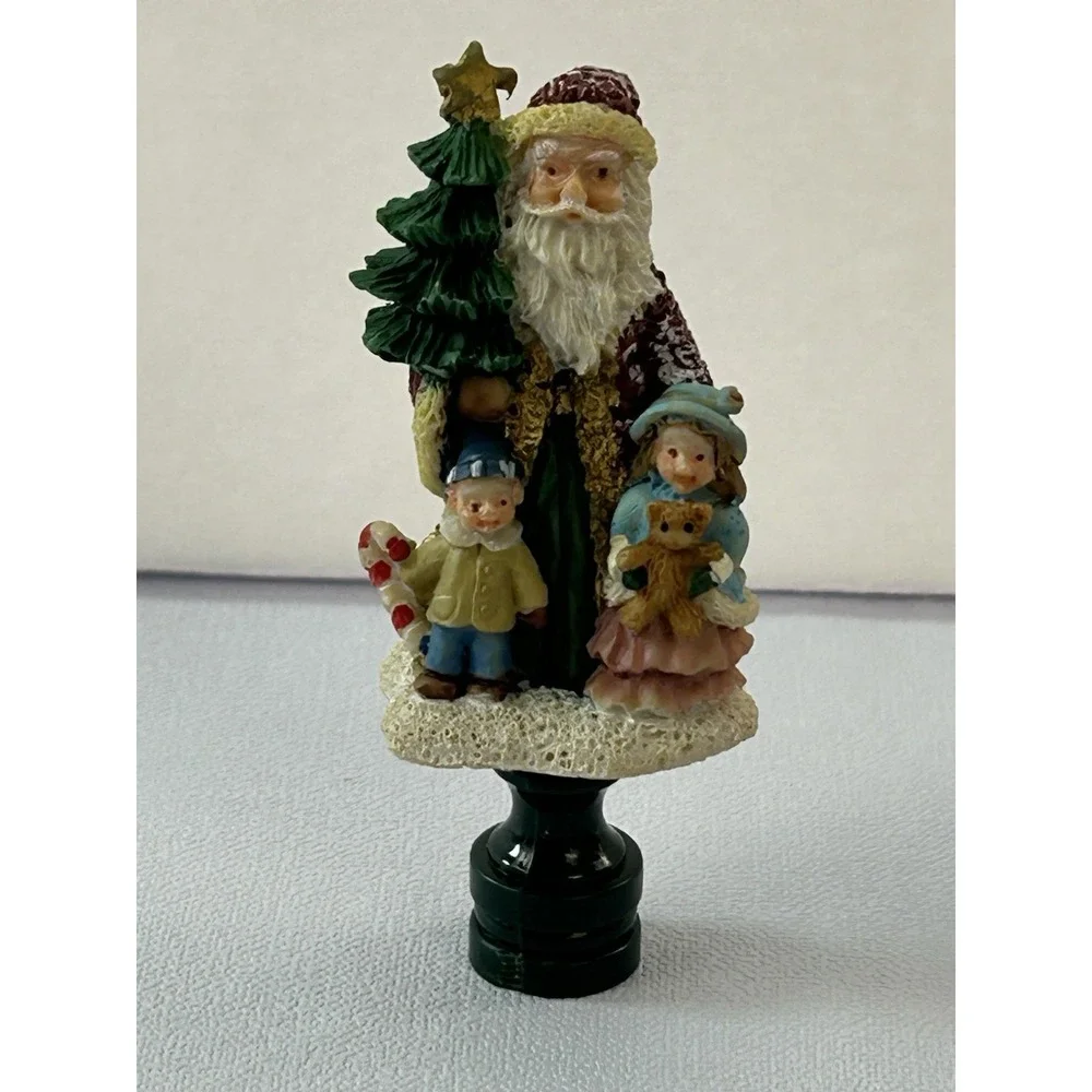 Vintage Santa Lamp Top Ornament Christmas Tree Children Figurine Original Box